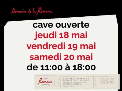Cave ouverte au Domaine de la Rameau du 18 au 20 mai 2023